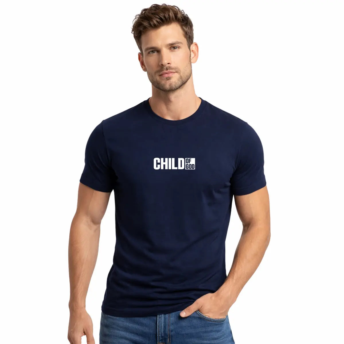 Camiseta  Child of God Masculina Azul Marinho | crista | Grace in Vogue 