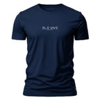 Camiseta Ele Vive masculina azul marinho — estampa gospel minimalista Grace in Vogue