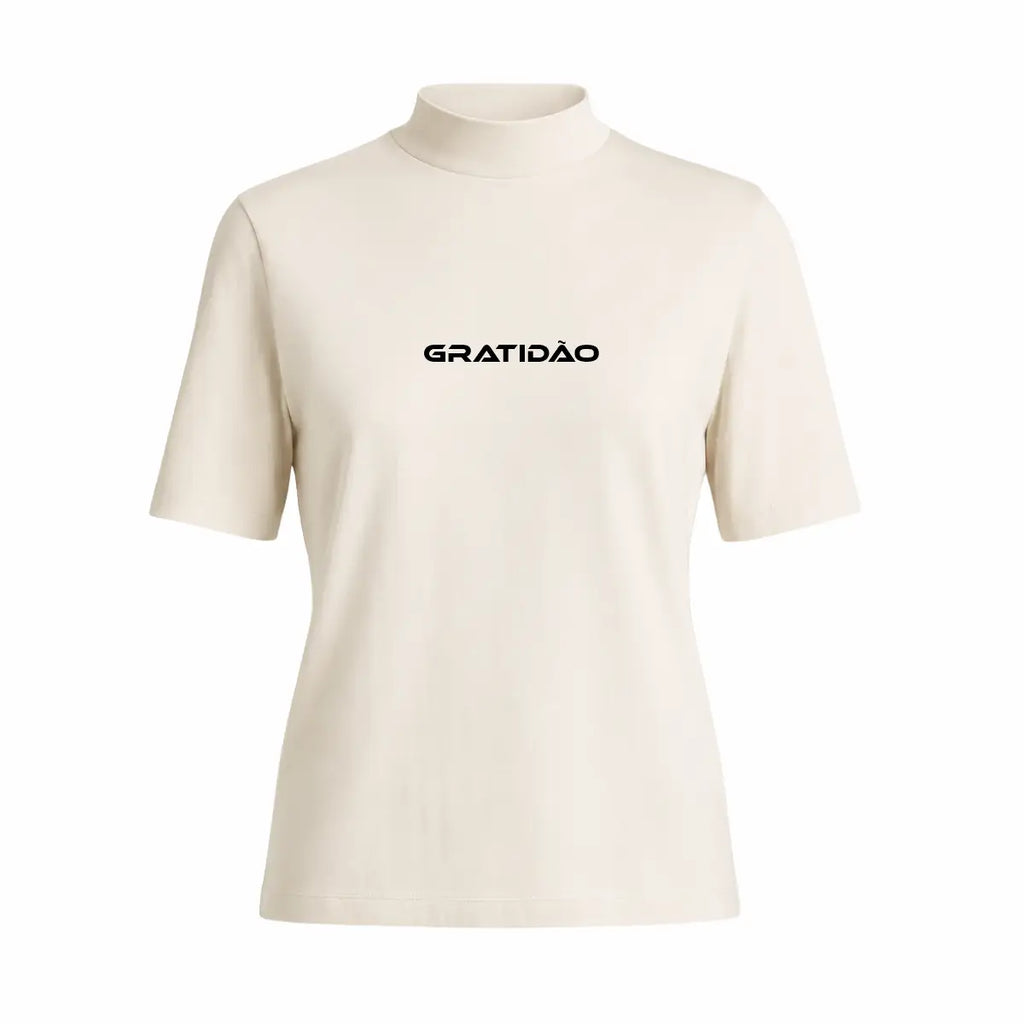 camiseta Gratidao Feminina Evangelica Offwhite