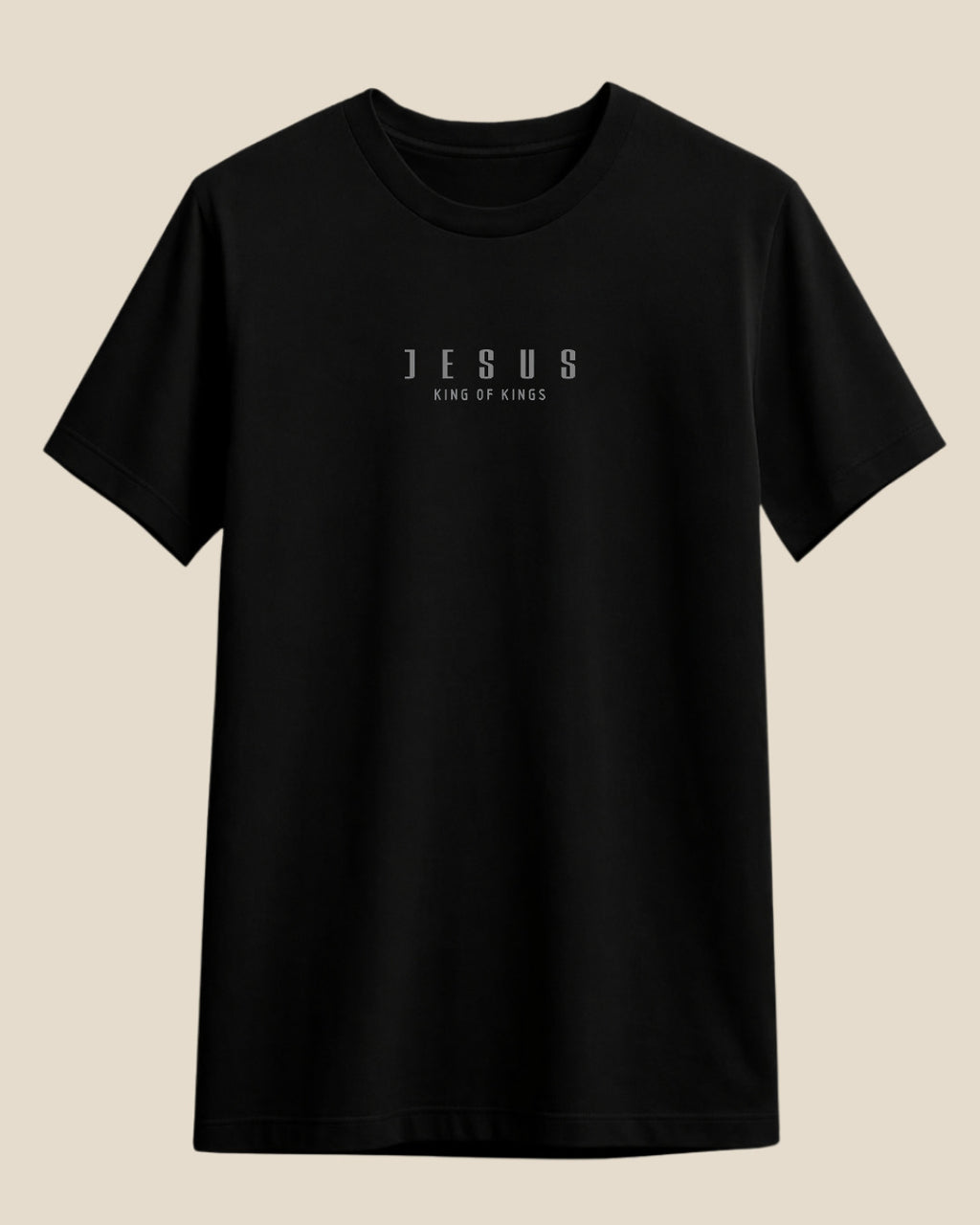 Camiseta Jesus King of Kings masculina preta — Rei dos Reis — Grace in Vogue