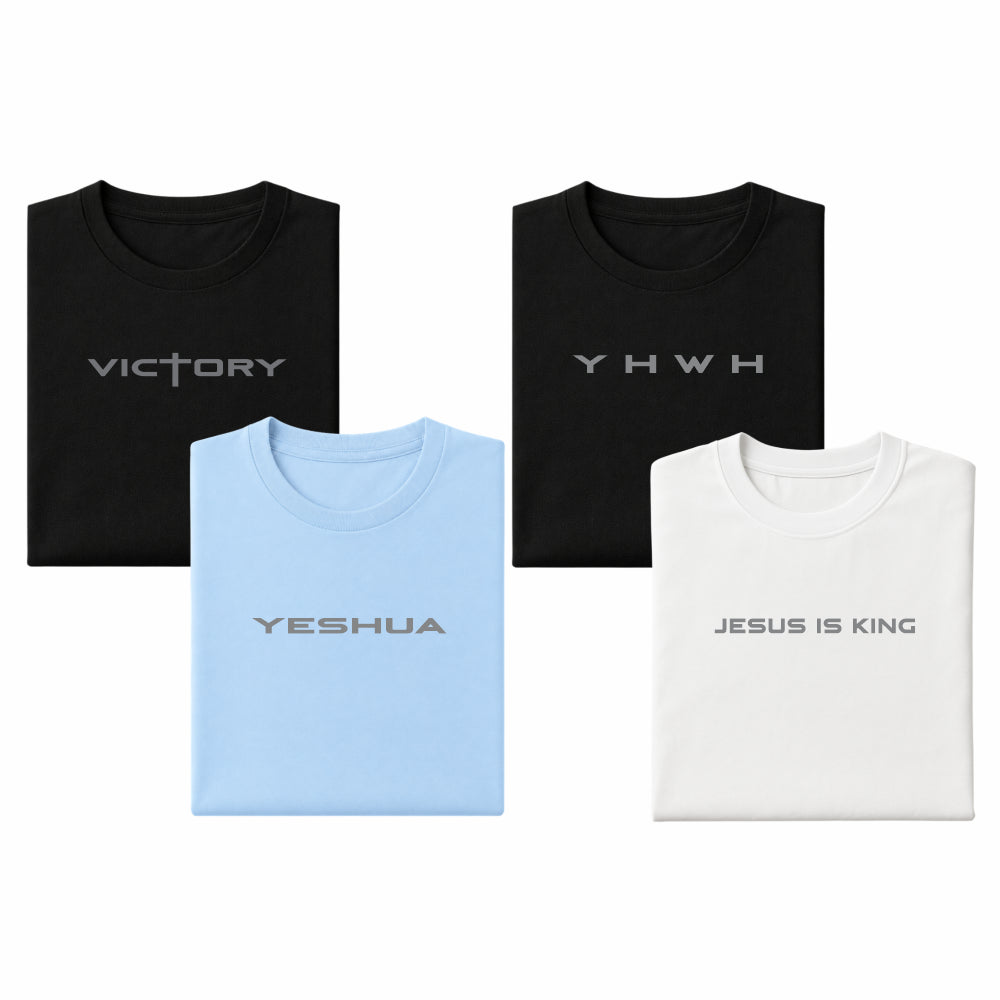 Kit 4 camisetas gospel masculinas Grace in Vogue — presente evangélico premium
