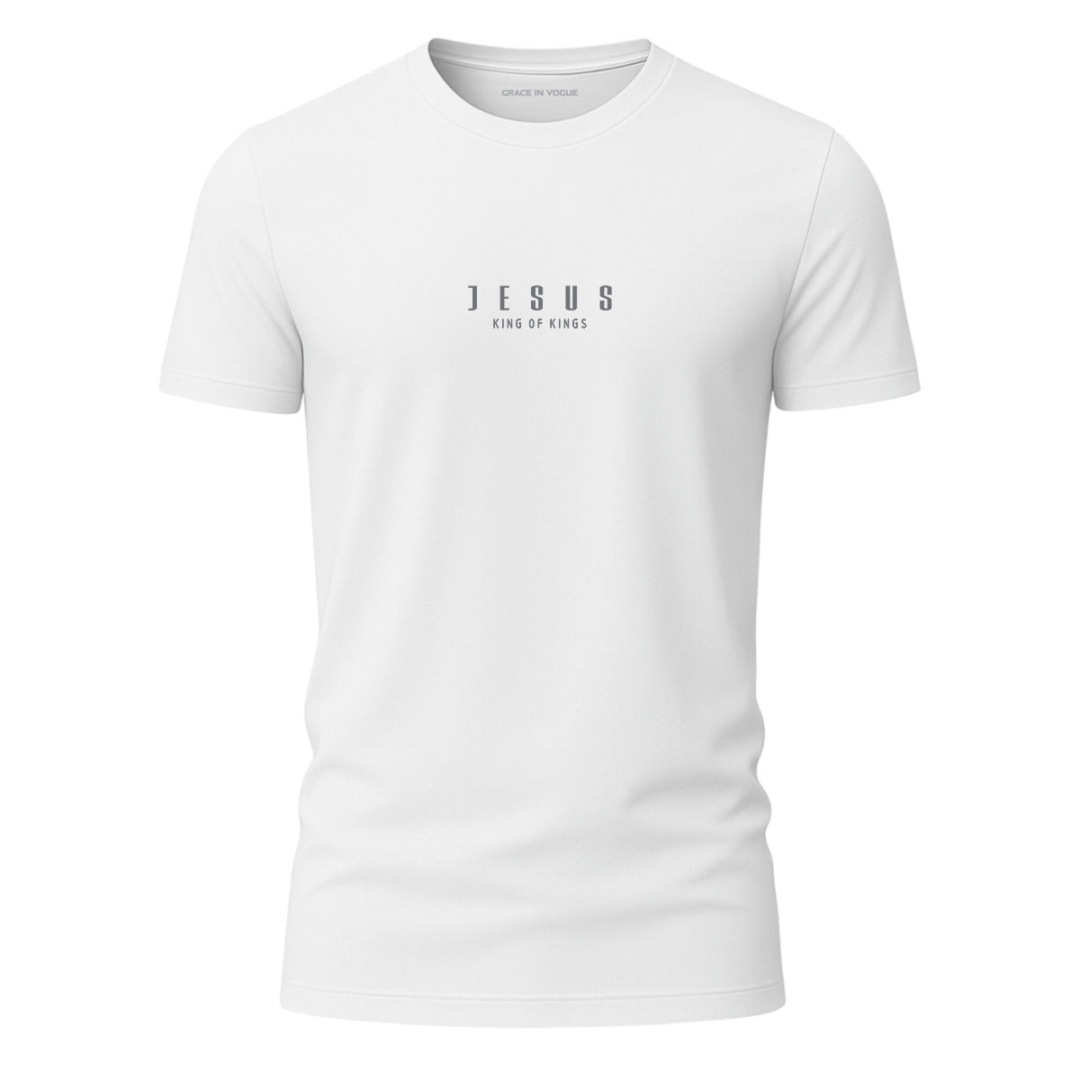 Camiseta King of Kings masculina branca — Rei dos Reis — Grace in Vogue