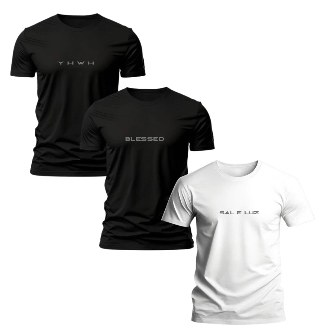 Kit 3 Camisetas Masculina Grace In Vogue