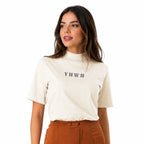 Camiseta Feminina YHWH Êxodo 15 3 Gola Alta Offwhite