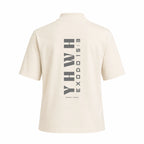 Camiseta Feminina YHWH Êxodo 15 3 Gola Alta Offwhite