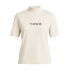 Camiseta Feminina YHWH Êxodo 15 3 Gola Alta Offwhite